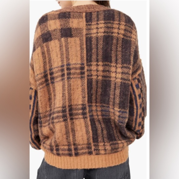 🔖 FREE PEOPLE NWT Birchwood Sepia Brown Cardigan y2k - Picture 8 of 15